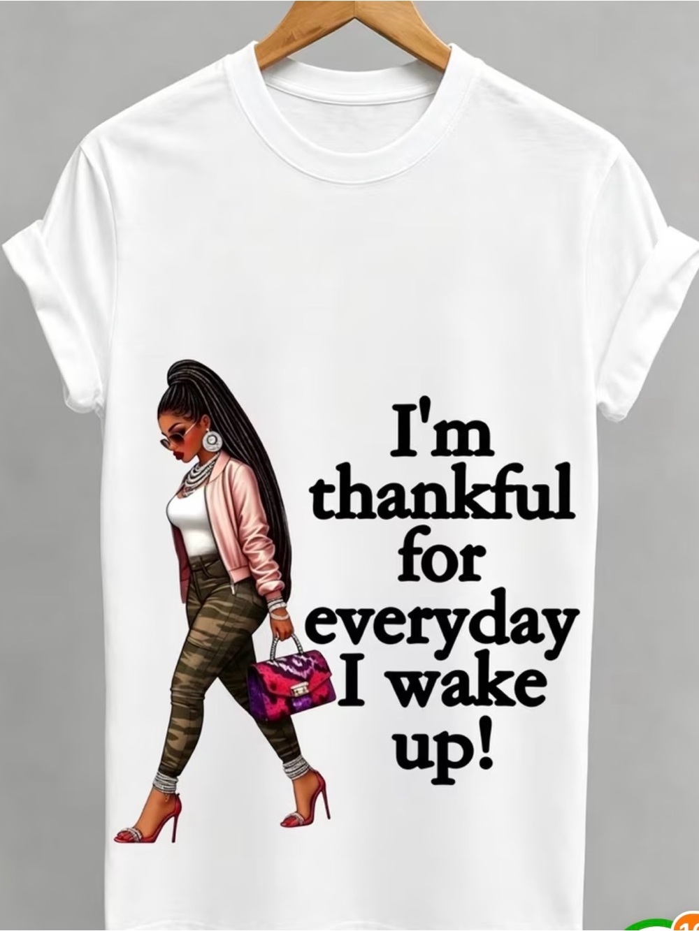 Women’s White Graphic Tee - Thankful For Everyday size Large